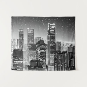 Tenture Manhattan Under the Stars en noir et blanc