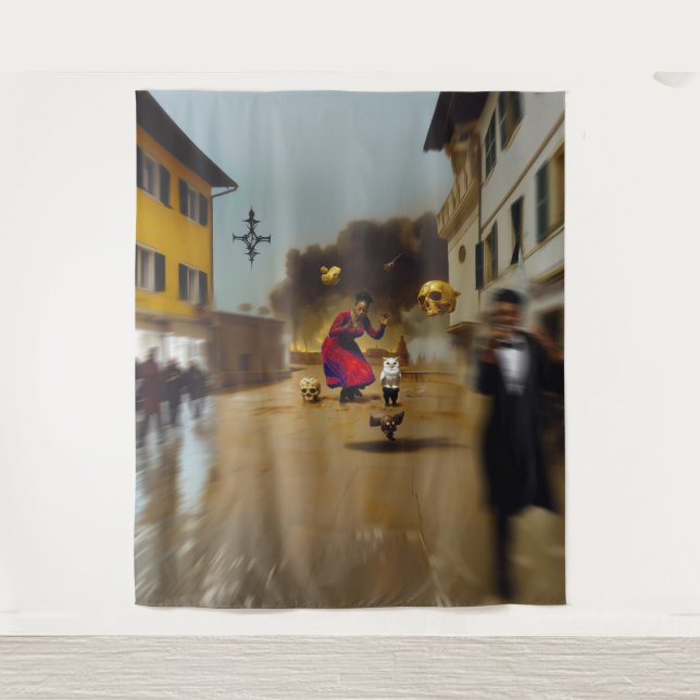 Tenture Manifeste intention Occult Dark Witchy AI Art (Devant)