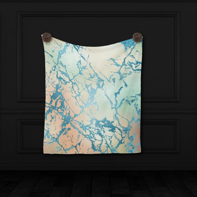 Tenture Marbre Luxueux | Fond Corail et Turquoise Élégant (Créateur téléchargé)