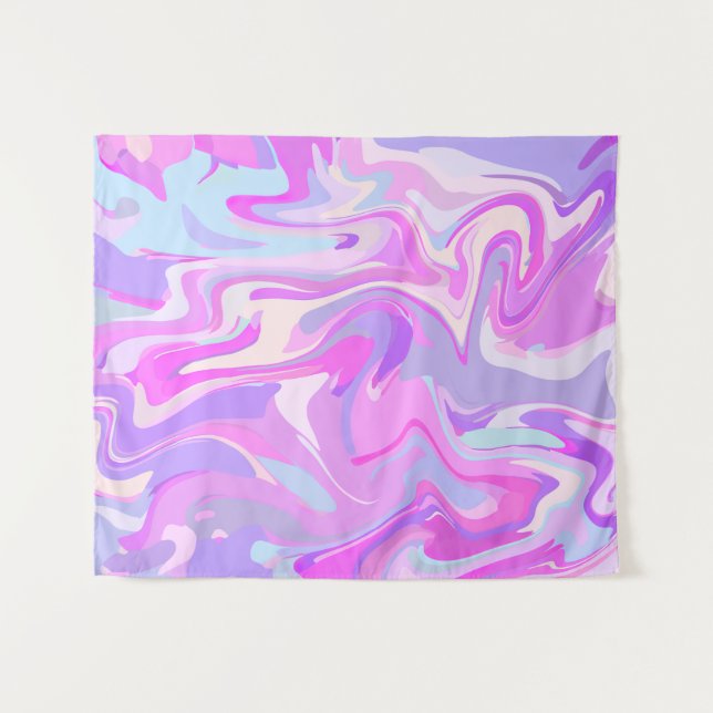 Tenture Marbré rose violet Turquoise (Devant (Horizontal))