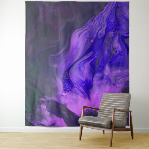 Tenture *~* Marbre Turquoise Magenta Rose Art Abstrait