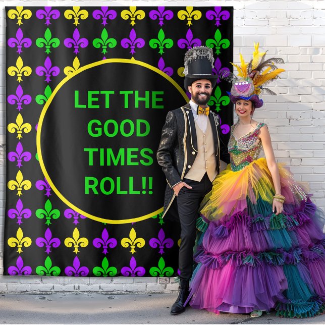 Tenture Mardi Gras Fleur de Lis Motif Cadre personnalisé (Créateur téléchargé)