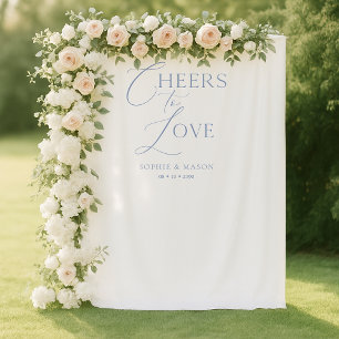 Tenture Mariage « À l'amour » Bleu Poussiéreux