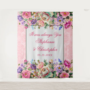 Tenture Mariage aux Roses Aquarelles Romantiques