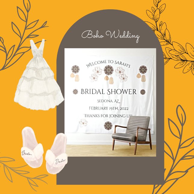 Tenture Mariage Bohème Floral Rustique Chic  (Créateur téléchargé)