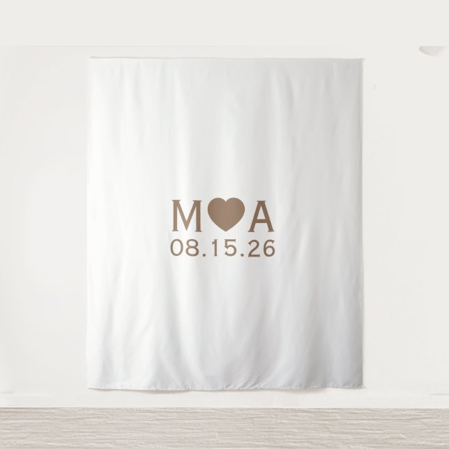 Tenture Mariage Couple Monogrammes arrière-plan (Devant)
