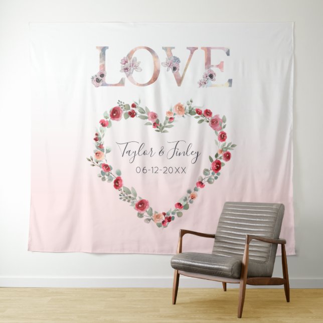 Tenture Mariage d'arrière-plan d'amour rose pâle (En situation (horizontale))