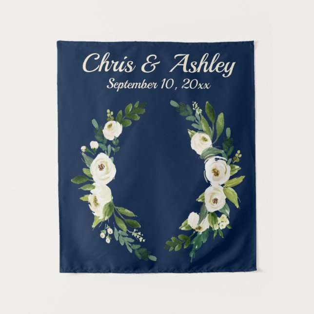 Tenture Mariage de verdure de marine sur mesure Contexte d (Devant)