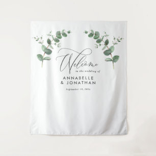 Tenture Mariage élégant accueil eucalyptus sauge botanique