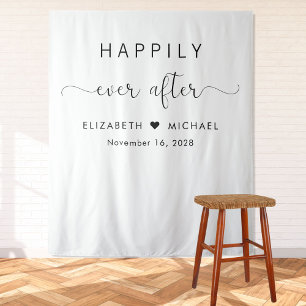 Tenture Mariage Élégant Heureux Pour Toujours
