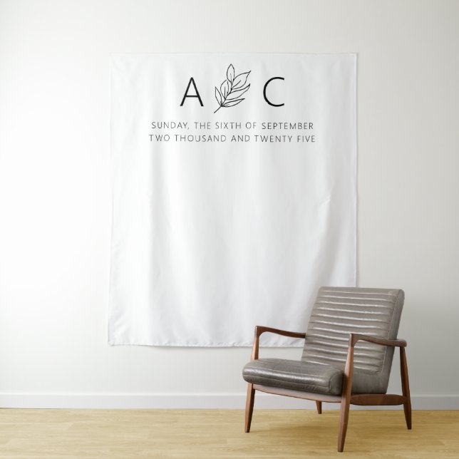 Tenture Mariage élégant minimaliste moderne (En situation)