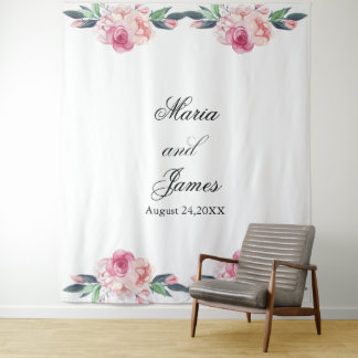 Tenture Mariage Floral Aquarelle Jardin d'Été