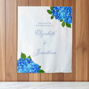 Tenture Mariage Floral Hydrangea Bleu