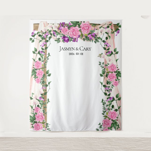 Tenture Mariage floral romantique En arrière-plan Photo Bo (Devant)
