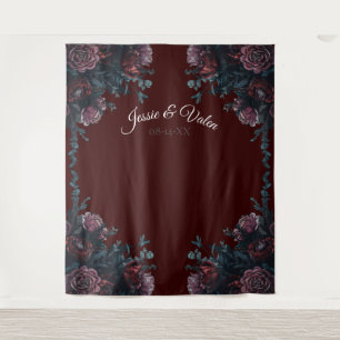 Tenture Mariage gothique élégant mauve bordeaux foncé