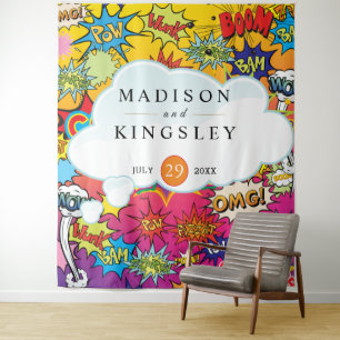 Tenture Mariage Graffiti Pop Art de Bande Dessinée