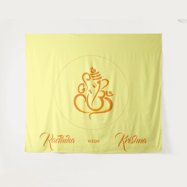 Tenture Mariage hindou indien Ganesha  (Devant (Horizontal))
