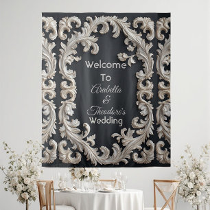 Tenture Mariage Luxueux d'Art Baroque Ivoire Romantique Vi