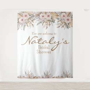 Tenture Mariage moderne floral herbe de pampa douche de ma