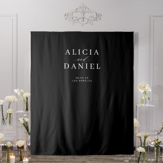 Tenture Mariage moderne simple en noir et blanc (Créateur téléchargé)