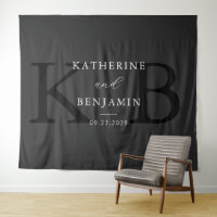 Mariage Monogramme noir mat moderne arrière-plan