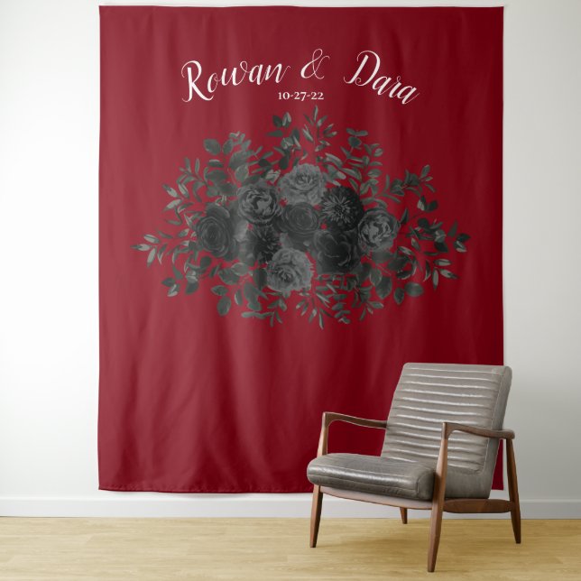 Tenture Mariage noir rouge photo Retour Retour (En situation)