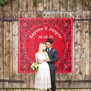 Tenture Mariage occidental Bandana rouge arrière-plan phot