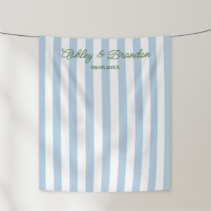 Tenture Mariage Personnalisé Cabane Bleue Rayée