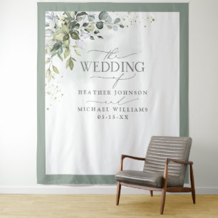 Tenture Mariage Photo Aquarelle Florale de Verdure Botaniq