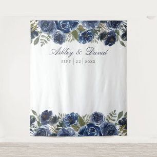 Tenture Mariage photo bleu de la marine Floral arrière-pla