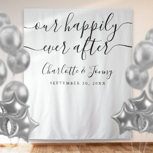 Tenture Mariage Photo Booth Prop en noir et blanc