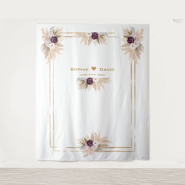 Tenture Mariage photo orchidée violet floral Pampas Grass (Devant)