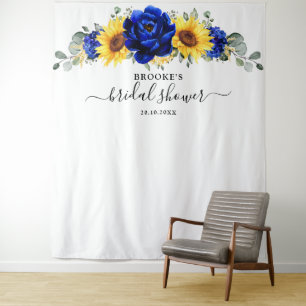 Tenture Mariage Royal Bleu Rustique Tournesol Moderne