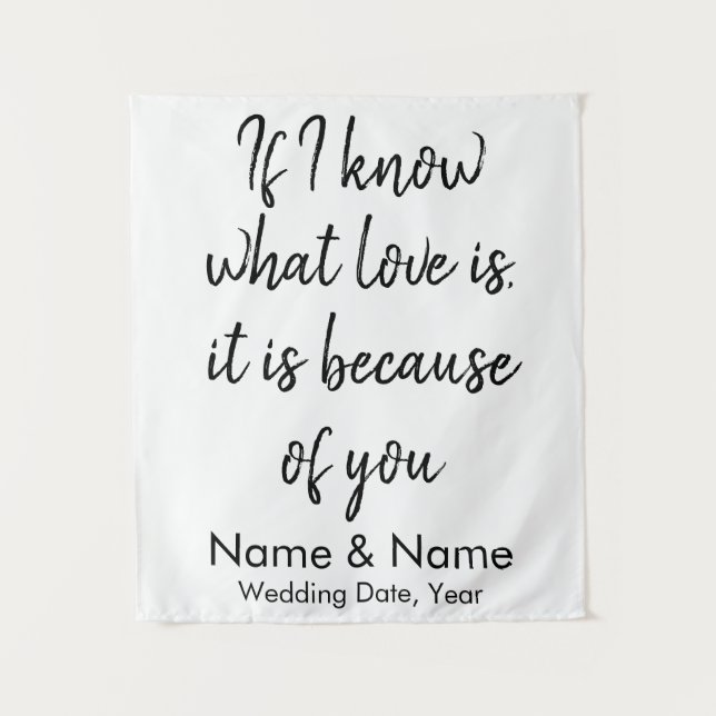 Tenture Mariage rustique Retour retour à la réception sur  (Devant)