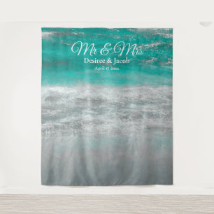 Tenture Mariage sur la Plage Turquoise Tropical Océan Phot