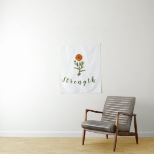 Tenture Marigold Strength Inspirational Wall Art Tapestry