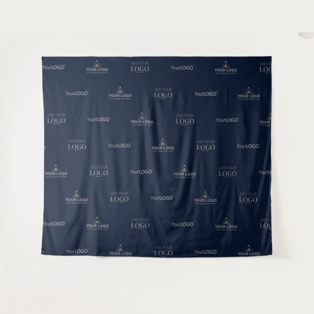 Tenture Marine Blue Trois Logo Horizontal Entreprise Conte (Devant (Horizontal))