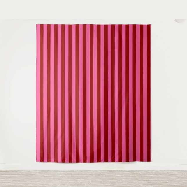 Tenture Maroon Red Pink Stripes Design  (Devant)