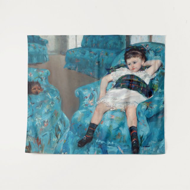 Tenture Mary Cassatt - Petite fille dans un fauteuil bleu (Devant (Horizontal))