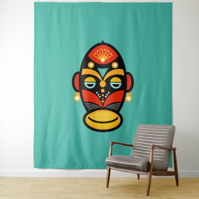 Tenture Masque Rasta africain (En situation)