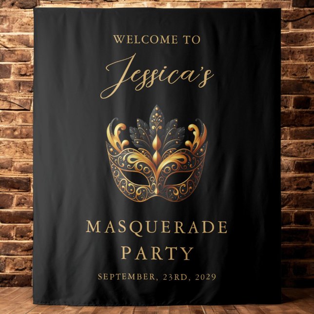 Tenture Masquerade Black Gold Bienvenue (Créateur téléchargé)