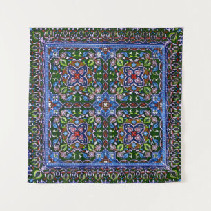 Tenture Matthew Digby Wyatt Textile Design en bleu vert