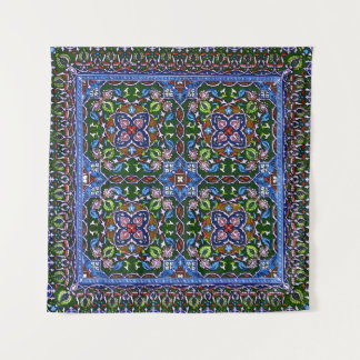 Tenture Matthew Digby Wyatt Textile Design en bleu vert