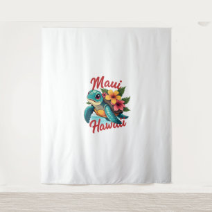 Tenture Maui Hawaii T Chemise Fille Femmes Enfants Tortue 