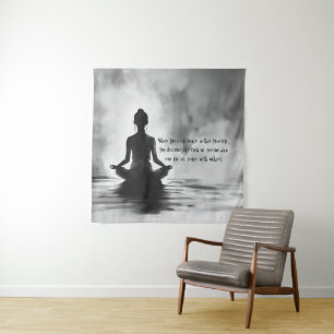 Tenture Méditation Yoga Instructeur Lotus Pose Peinture à