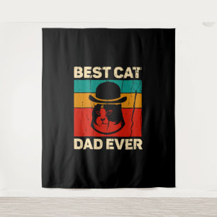 Tenture Meilleur chat Papa Jamais Père Fête Cadeau