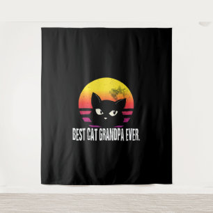 Tenture Meilleur Grand-Père   Cadeau Retro Chat