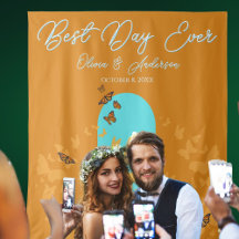 Meilleur Jour Gold Aqua Monarch Mariage papillon