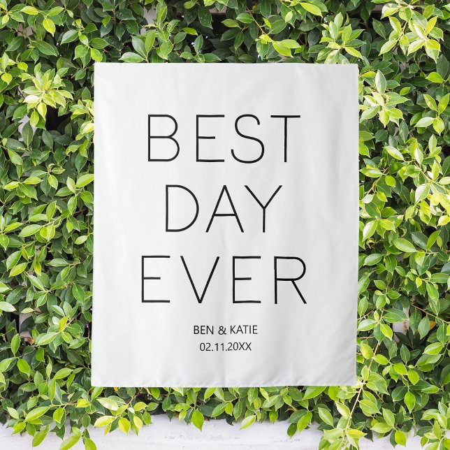 Tenture Meilleur Jour Personnalisé Fond de Mariage Minimal (Best Day Ever Custom Minimalist Wedding Backdrop
)