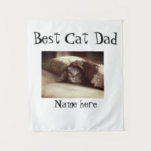 Tenture meilleur papa de chat nom de photo fête des pères